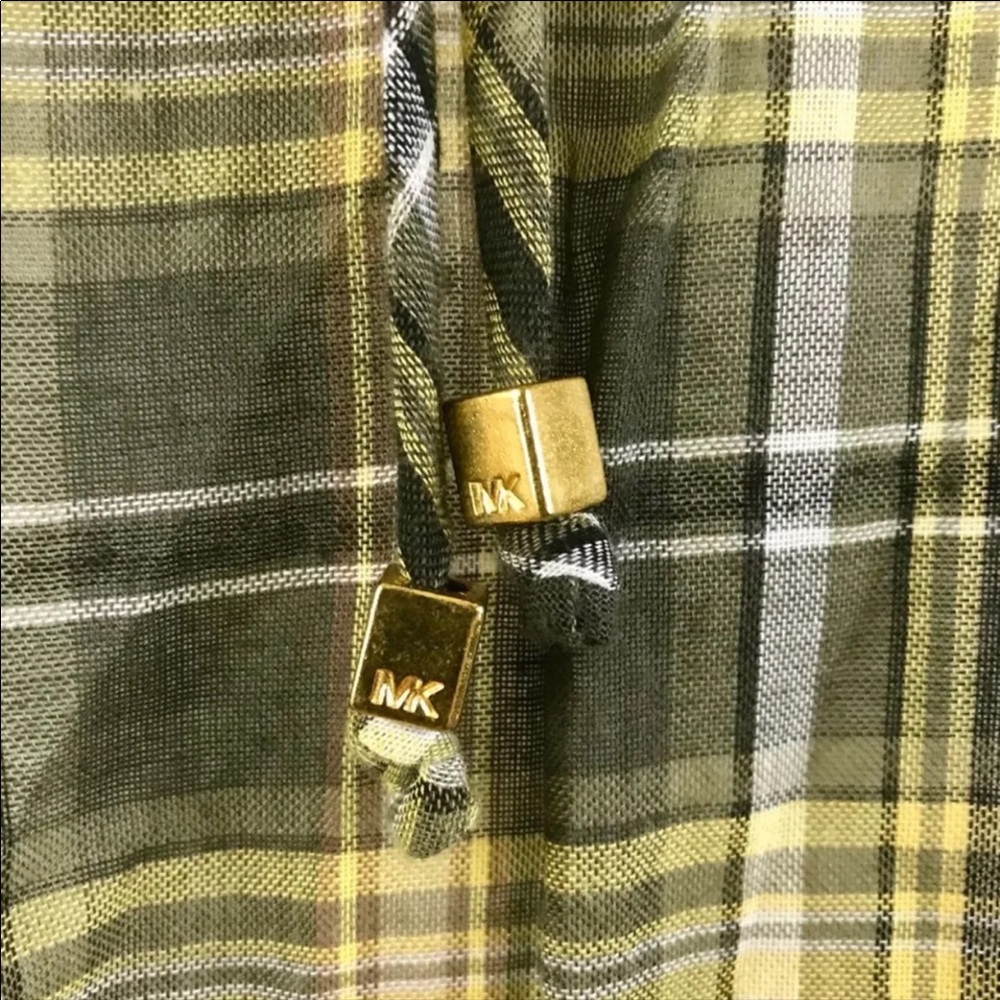 MICHAEL KORS Plaid 3/4 Sleeve Peasant Top - Picture 3 of 6